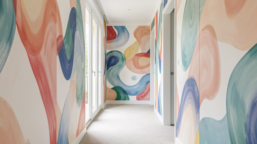 Abstrait artistique : papier peint inspiré pour couloir