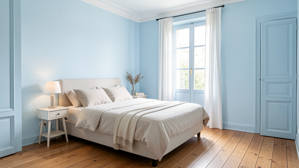 Chambre d’amis en bleu glacier : Accueillez vos invités dans un cocon reposant