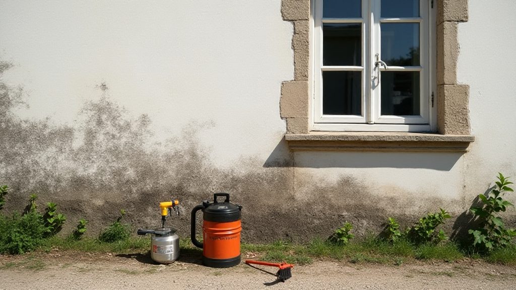 Identifier le champignon noir sur un mur extérieur