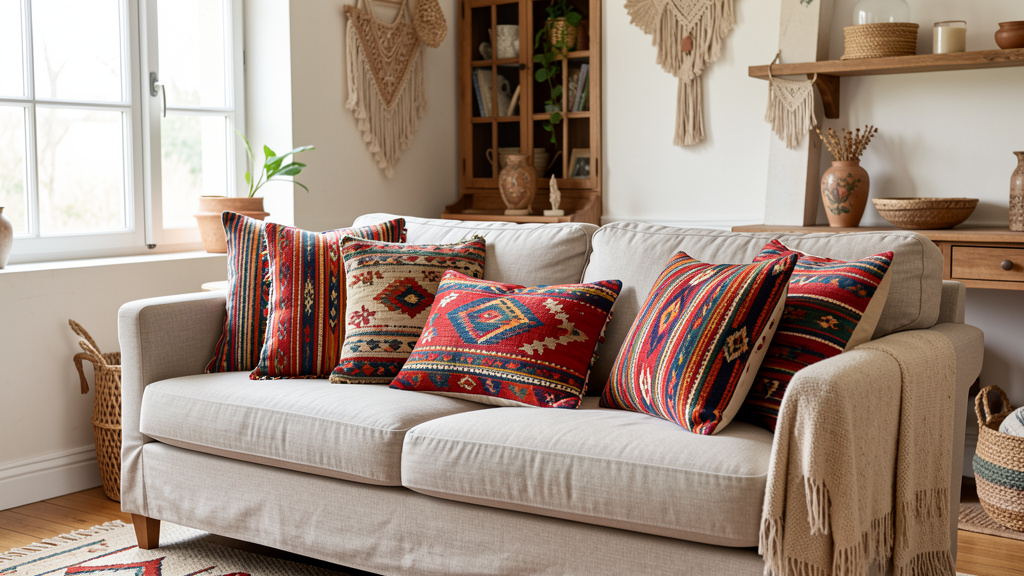 Coussins Kilim : Dopez le Style de Votre Salon avec des Coussins Kilim Colorés !