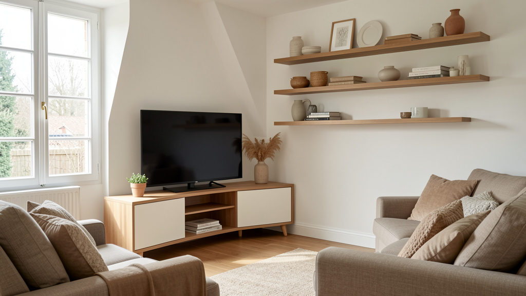 découvrez comment aménager de manière optimale un coin télé en angle en suivant les conseils avisés d'un décorateur professionnel.