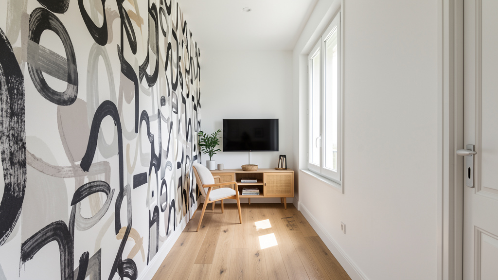 Style abstrait : papier peint contemporain pour couloir